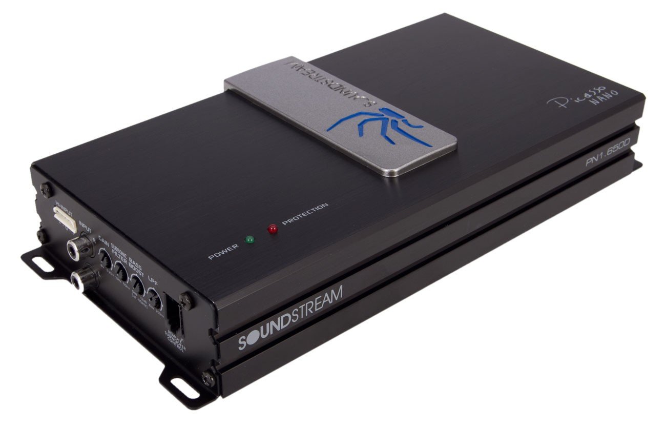 Soundstream PN1.650D 650W Monoblock Picasso Nano Class-D Amplifier,Black & Silver
