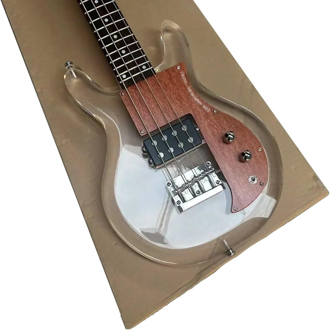 Clear Acrylic Crystal Electric Bass Guitar - 4-String - 24 Frets