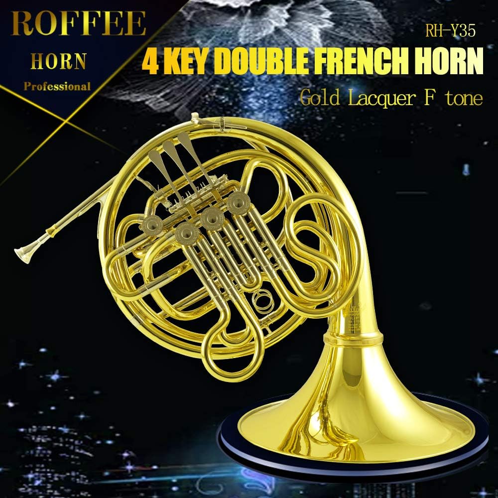 Y35 Symphony Orchestra Brass Gold Lacquer F Tone Bb 4 Key Double French Horn