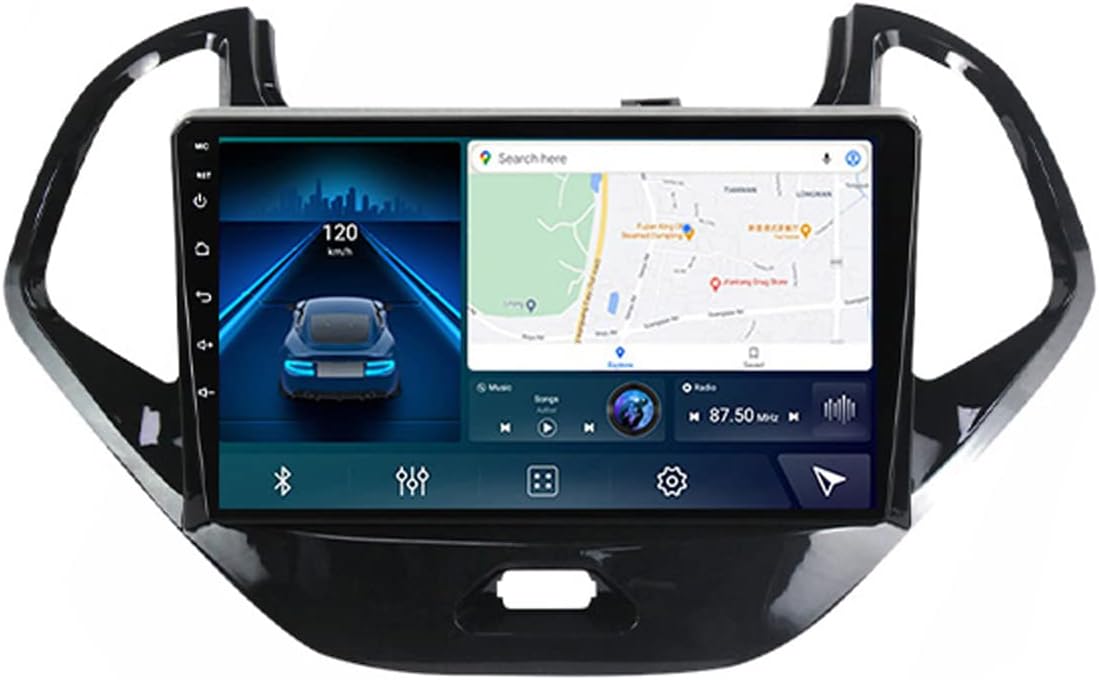 Double Din Car Stereo Radio Audio Receiver with Carplay, Android Auto, 9 Inch Touchscreen Car Stereo for Ford Figo 2015-2018 with Backup Camera/Bluetooth 5.0/USB/RDS/SWC