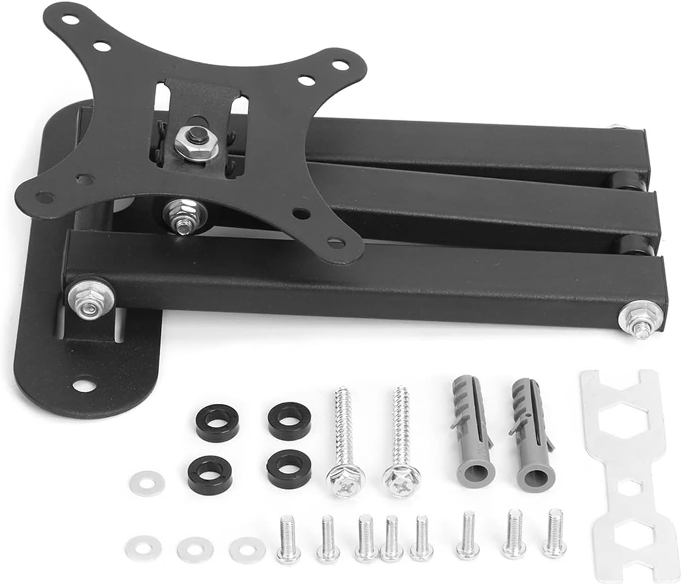 Adjustable Wall Mount Bracket for 17 32 Inch Monitors & TVs Heavy Duty 30kg Load Capacity 2 Piece Extendable Design for Optimal Viewing Angles