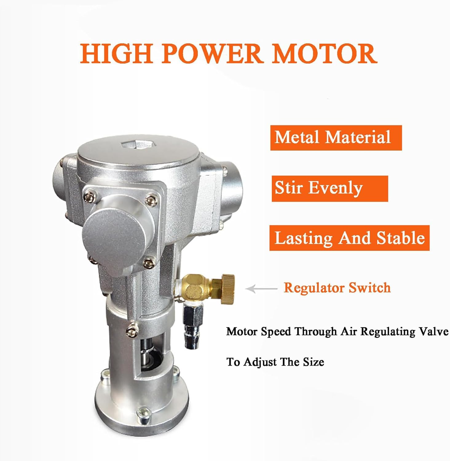 IBC Air Agitator, Electric Tank Mixer Machine 1/2HP, No-Load RPM: 0-2500RPM, Pneumatic Bracket Mixer, Paint Stirring Machine Bracket Air Agitator Paint Mix Tool