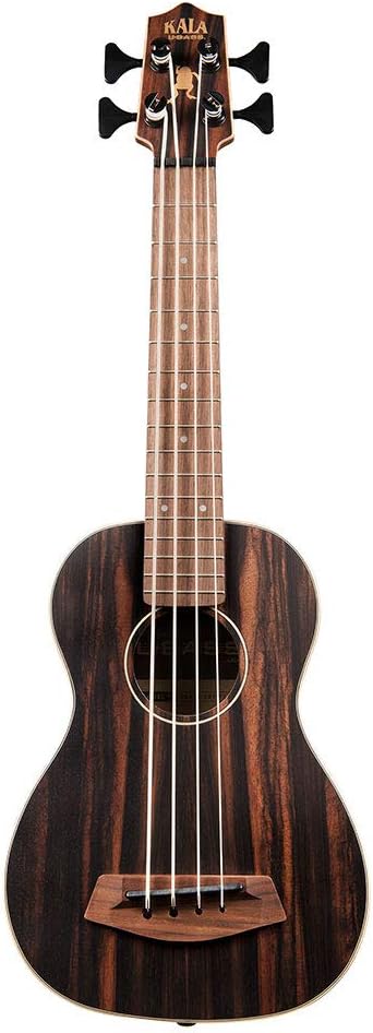 Kala UBASS-EBY-FSRW Striped Ebony Acoustic-Electric Ukulele Bass with Round Wounds