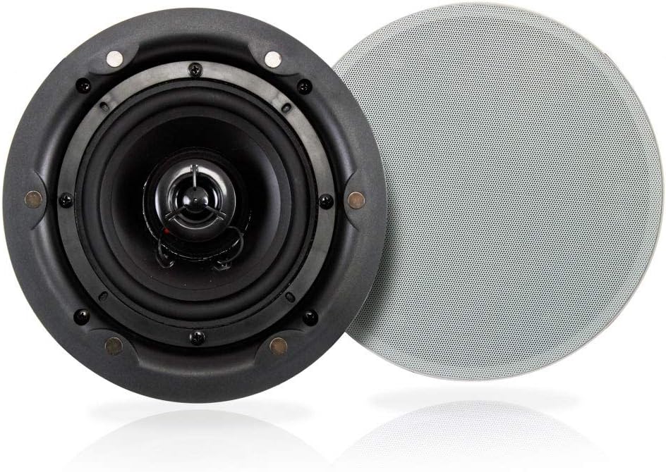 Pyle Ceiling and Wall Mount Speaker - Wireless Bluetooth 5.25” Dual 2-Way Audio Stereo Sound Subwoofer Kit with, 240 Watts, in-Wall & in-Ceiling Flush Mount for Home Surround System - Pyle PWRC55BT