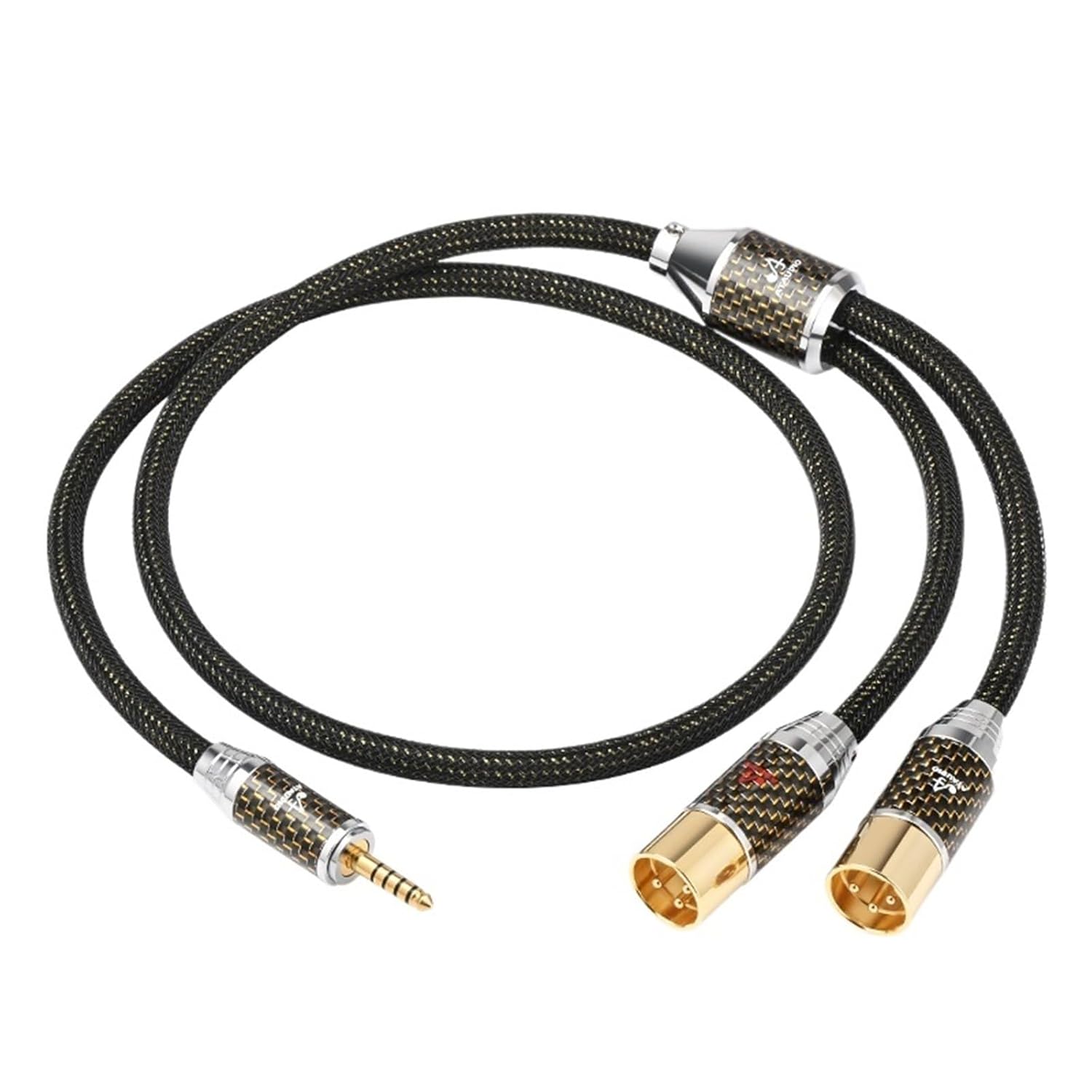4.4mm to 2XLR Cord for Speaker Hi-end OCC Gold-Plated 4.4mm to 2XLR Male&Female Splitter Y Adapter HiFi Audio Cable(4.4 to 2XLR Male,5m)