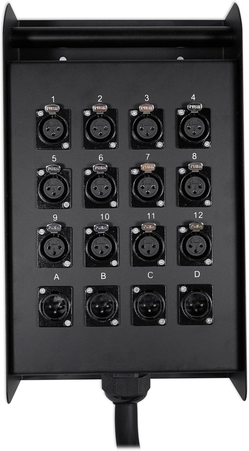 Rockville SX1650 16 Channel 50 Foot XLR Snake Cable, 100% OFC, Double Shielded, Labeled and Numbered, Heavy-Duty Stage Box for Live Sound and Studio