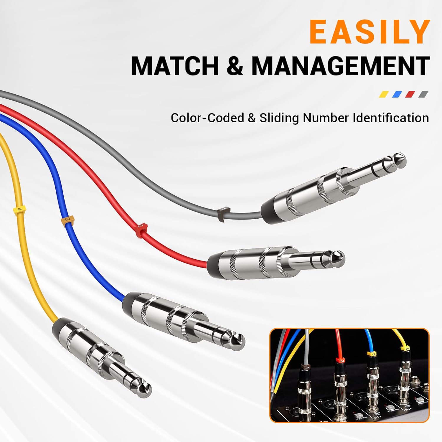 Phenyx Pro Dual UHF Wireless Microphone System PTU-71-2B Bundle with 4-Channel TRS Snake Cable PCBL-QR4IN1-10