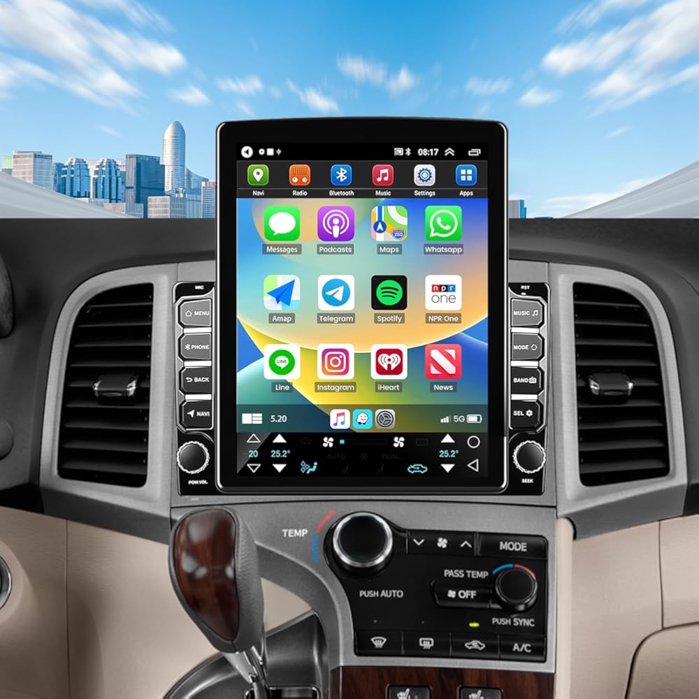 Car Stereo Radio for Toyota Venza 2008-2016 with Wireless Carplay & Android Auto,9.7 Inch Car Audio Receiver GPS Navigation Unit with Bluetooth Head Unit Backup Camera WiFi SWC- 2G+32G