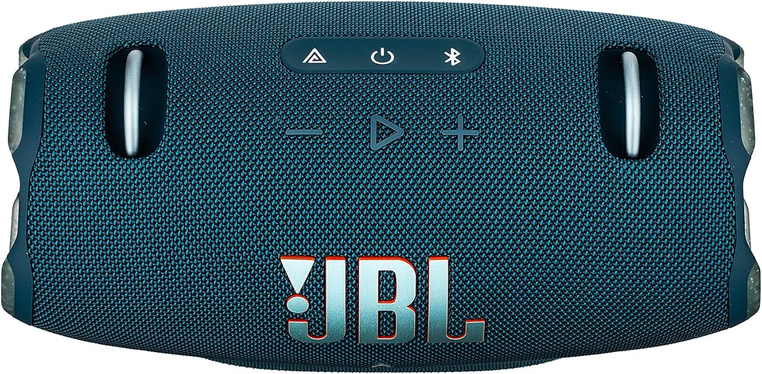 JBL Xtreme 4 Portable Bluetooth Speaker, IP67 Waterproof, 24 Hrs Playtime (Blue) (JBLXTREME4BLUAM) + USB-C Cable + Microfiber Cloth