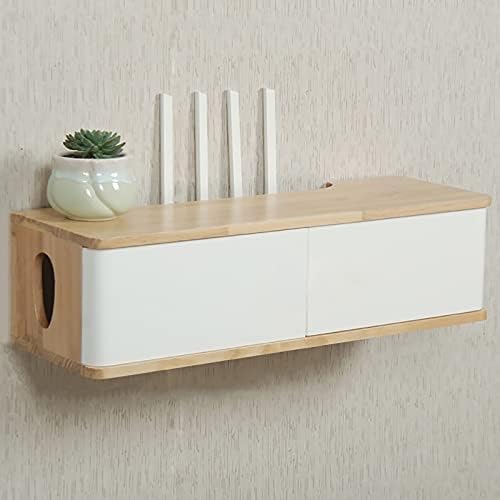 Corner Ledge Wall Shelf,Router Storage Box WiFi Router Box,WiFi Router Shelf Wall Mount Bracket TV Box Set-Top Box,Floating Shelf for TV Components,WiFi Router Storage Cabinet Wire Socket Or