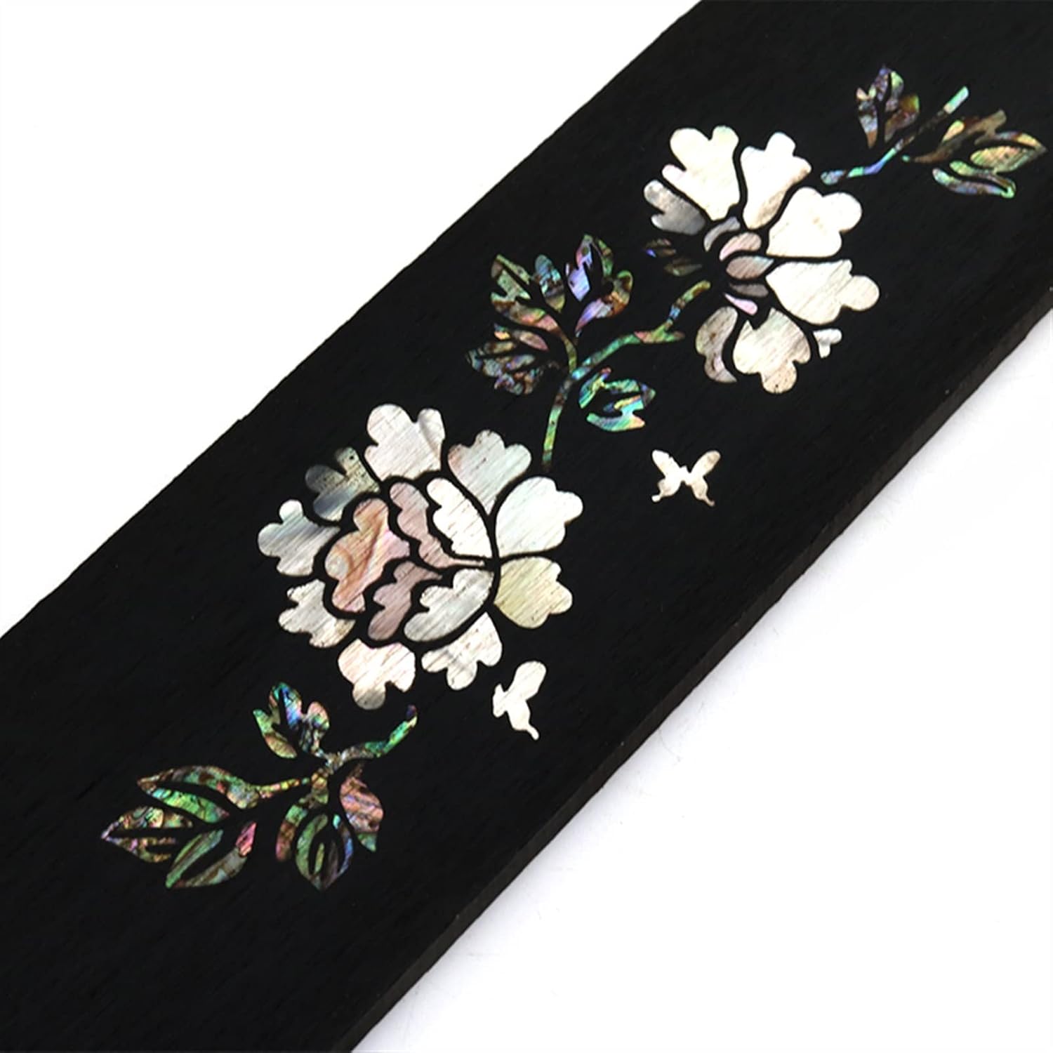 ZUZU Guitar Fretboard Ebony Color Shell Inlay Craft Electric Guitar Wooden Folk Guitar Fretboard Unfinished Guitar Neck