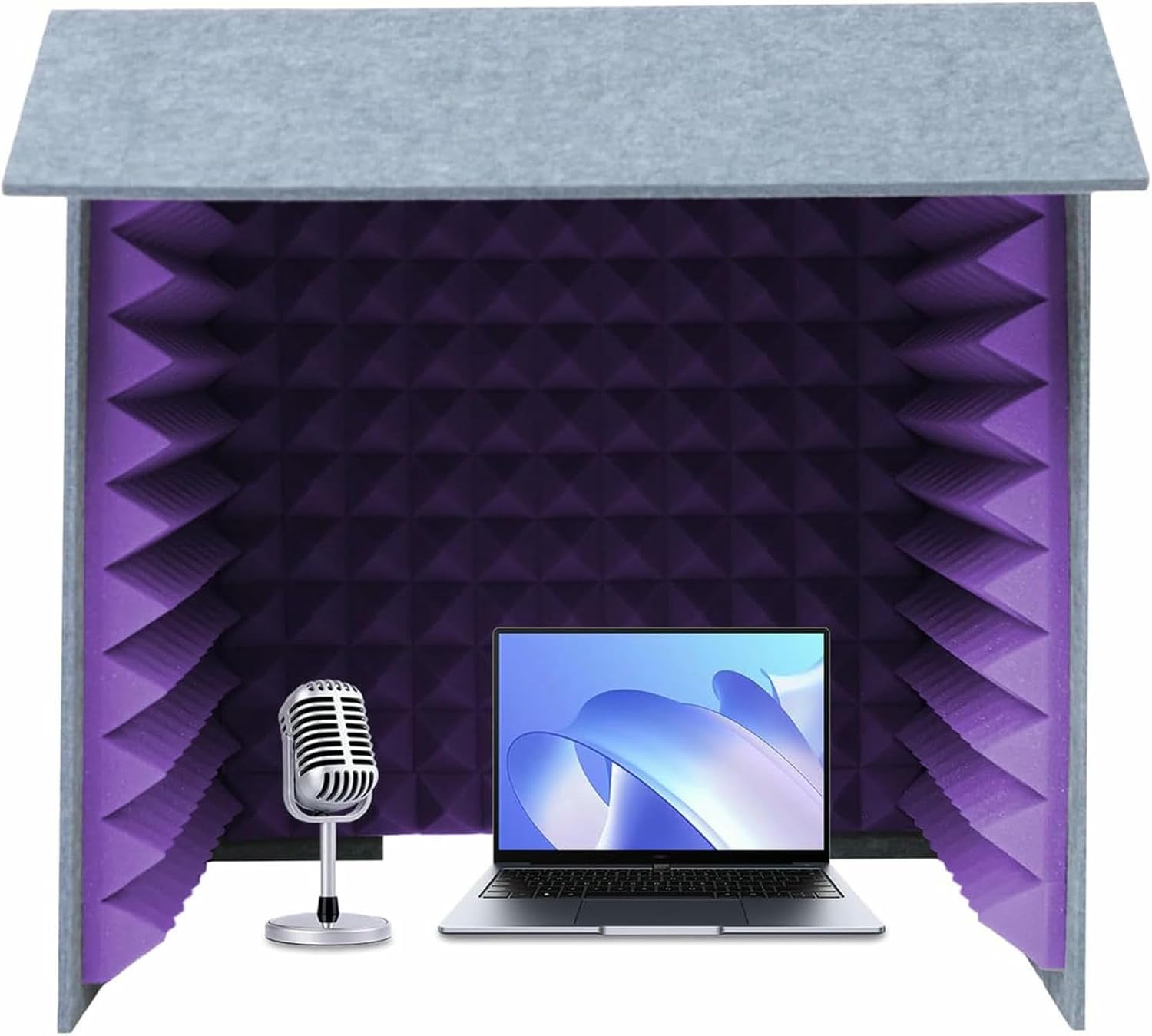 Music Desktop Soundproof Booth, Modern Portable Vocal Sound-Absorbing Cover, Foldable Microphone Recording Shield for Studio Bedroom Home