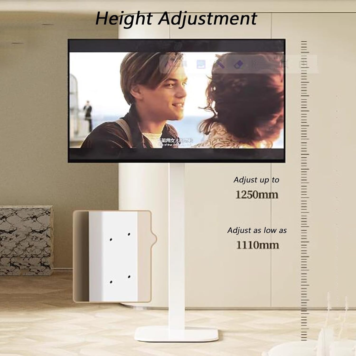 TV Monitor Wall Mount,TV Wall Mount,Universal TV Floor Stand, Floor TV Stabd for 32-75 Inch TVs, Height Adjustable Wire Management TV Mount, Space Saving, Perfect for Corner & Bedroom