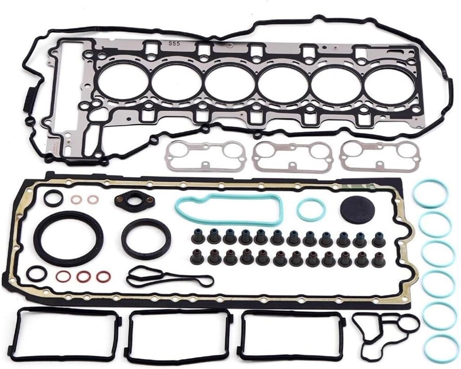 S55B30 3.0L L6 Engine Overhaul Gaskets Seals Kit 11127849620 11117587168 11118618864 Compatible with BMW M2C M3 M4 F80 F82
