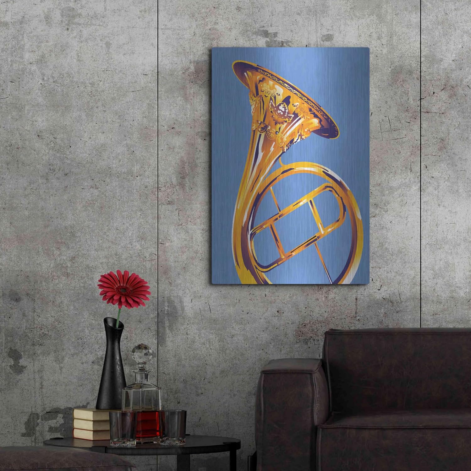 'French Horn 8' by David Chestnutt, Metal Wall Art, 24