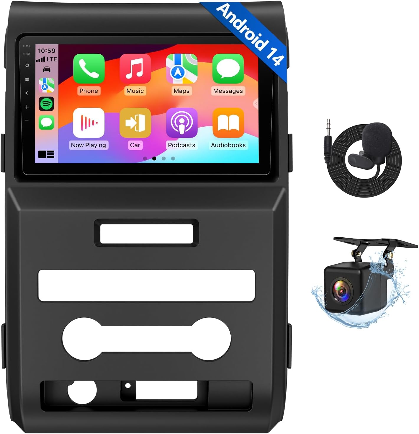 Eonon 9“ Car Stereo for Ford F150 (2009-2014), Android 14 Wireless CarPlay & Android Auto, Bluetooth 5.4, 3+32G Touch Screen GPS Navigation, Backup Camera Support,WiFi - FDF1X7