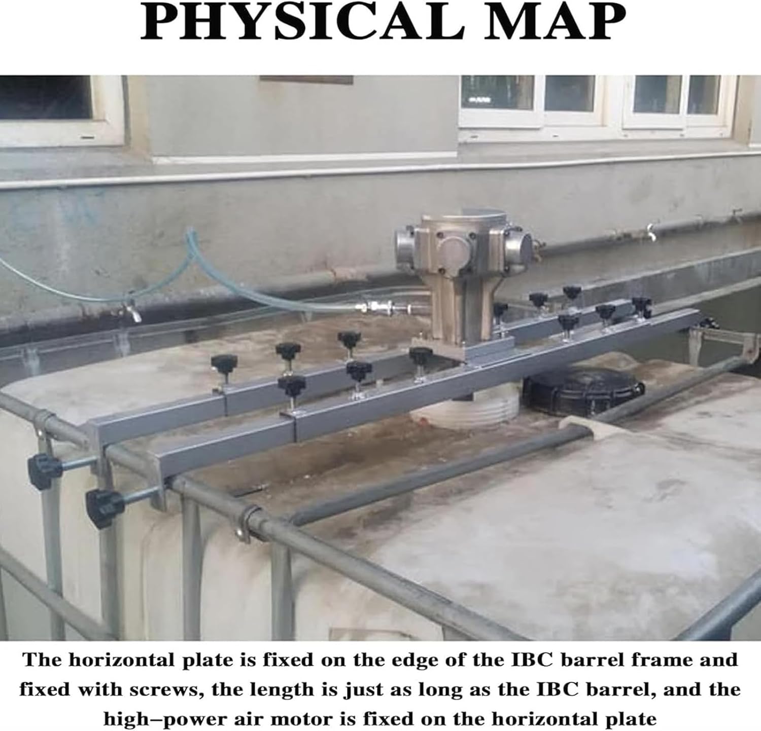 Pneumatic Agitator Clamp Mount Tank Barrel Drum Mixer, IBC Air Agitator, Paint Stirring Machine Mixing Capacity 1000L, Cement Mixer Mortar Plaster Paint Fodder Stirring Tool,H005,H003