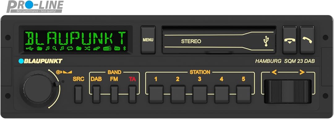 Blaupunkt Hamburg SQM 23 DAB Retro Car Radio: 80s Design with Modern Technology, DAB+, Bluetooth, and USB Support