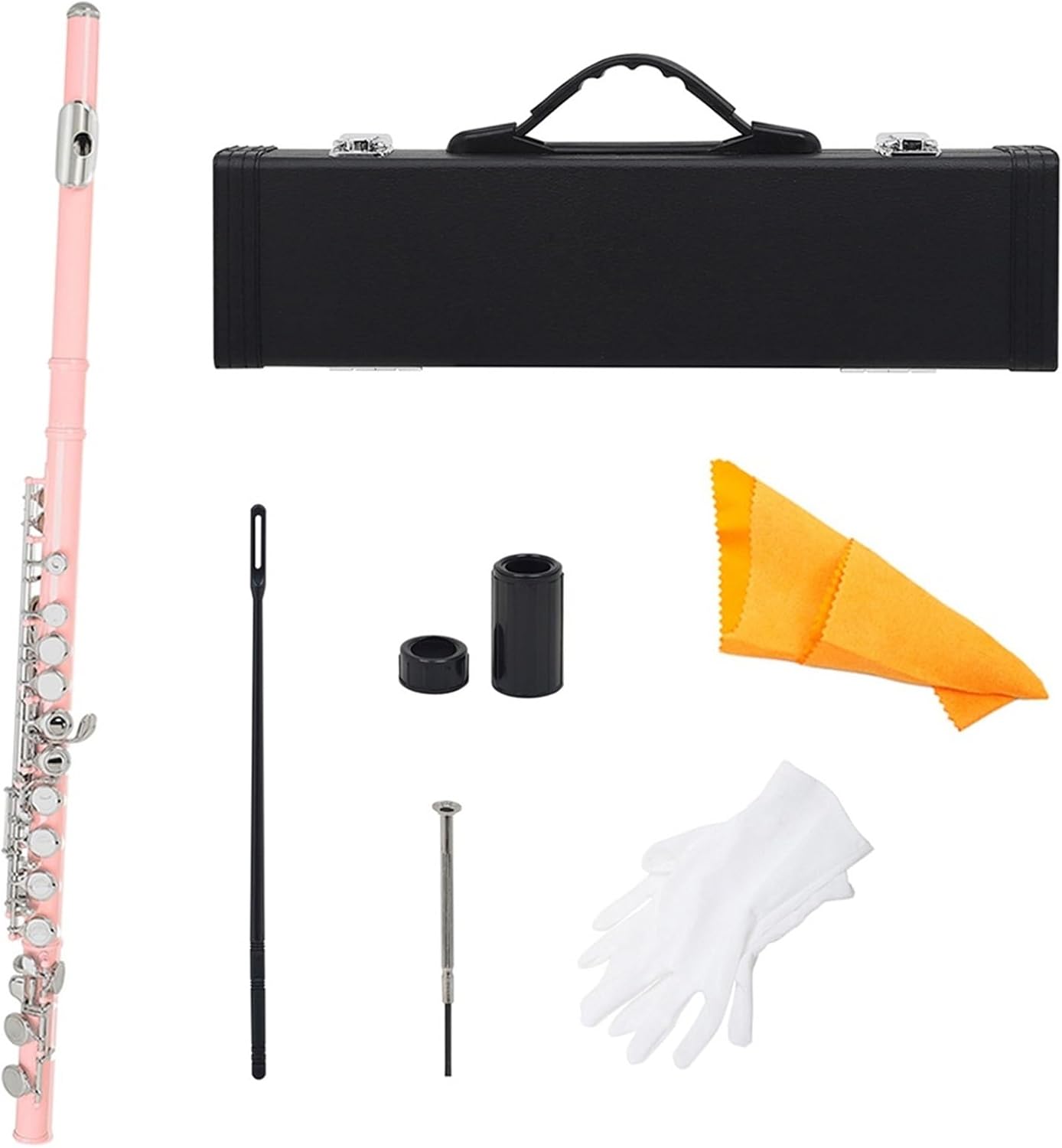 Flute 16 Holes Flute Closed Hole C Key Pink Professional Flute Concert with Box Woodwind Musical Instrument Flutes Musical Instruments