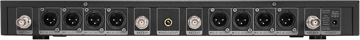 Wireless Microphone System, 8 Channel 8 Bodypack Lapel Mics, UHF 300ft Range, Fixed Frequency, Dynamic Microphones for Singing, Karaoke, Wedding, Party, Meeting, School