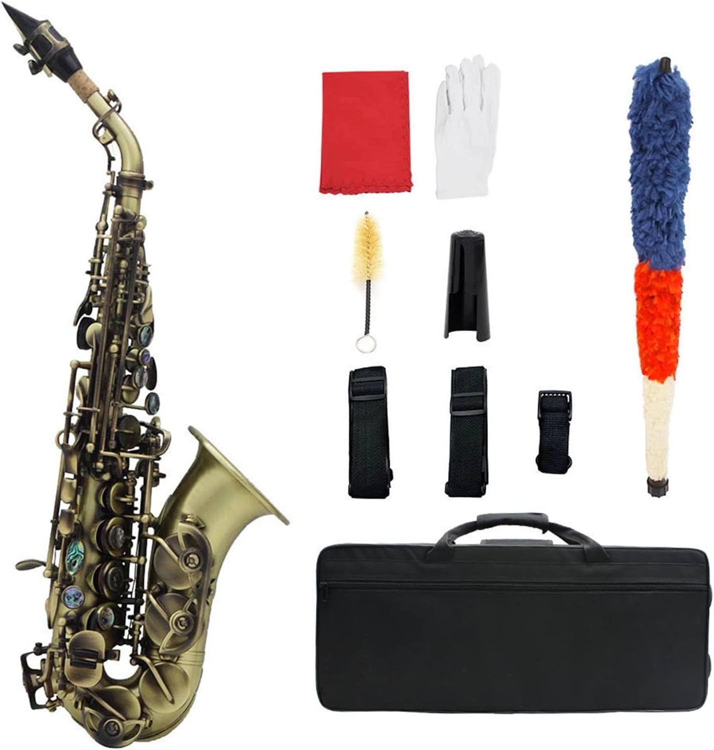 Saxophone Woodwind Instrument Brass Material Bb B Flat with Musical Instrument Accessories
