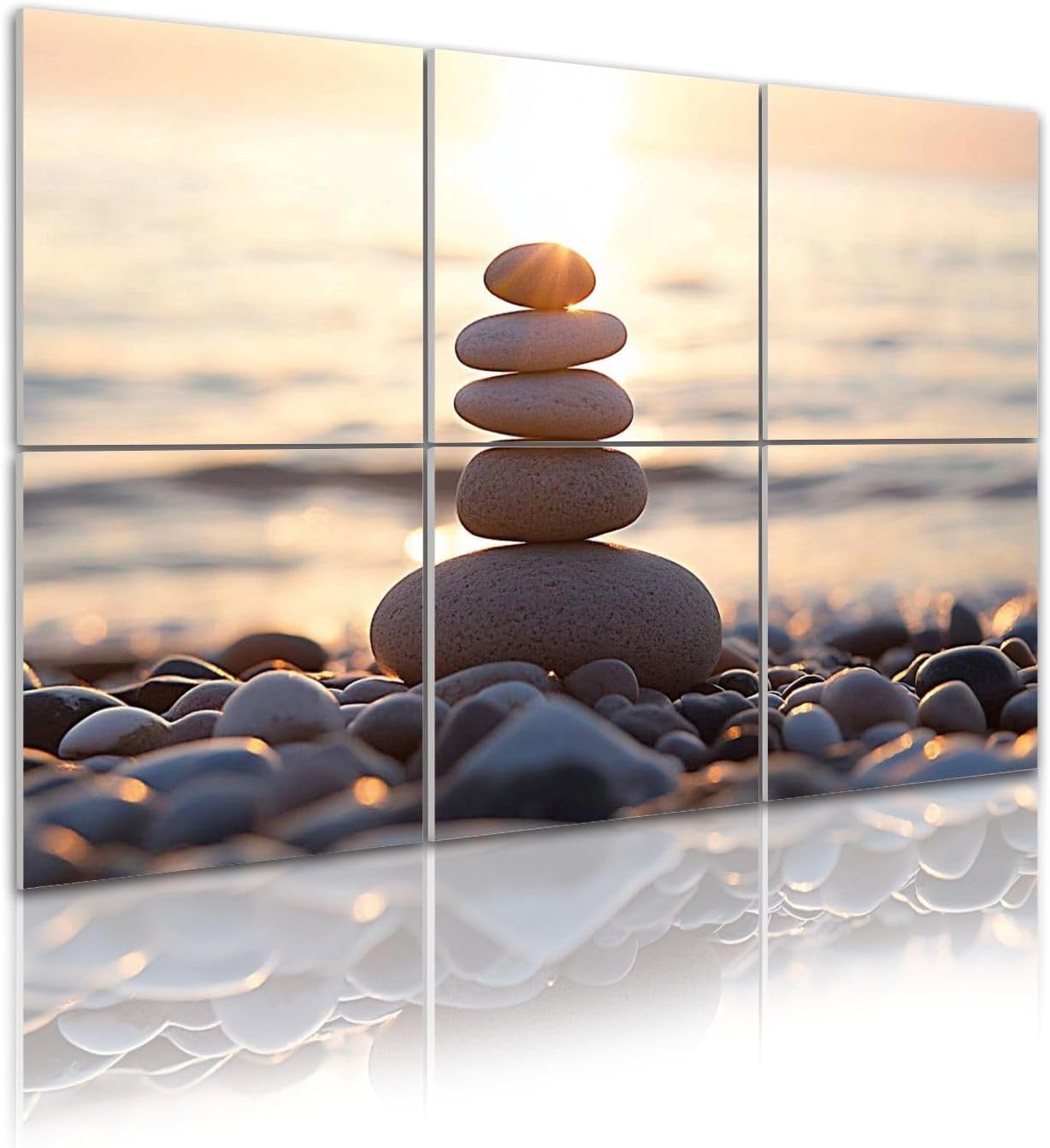 Art Acoustic Panels Lonely stones 6 Pack Decorative Sound Absorbing Wall Panels 72x48