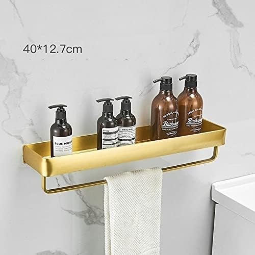 Shower Shelves Bathroom Shelf Bath Shower, Bathroom Corner Shelf Wall Mounted Kitchen Storage Holder Bathing Accessories (Color : Shelf with Hook 40cm)