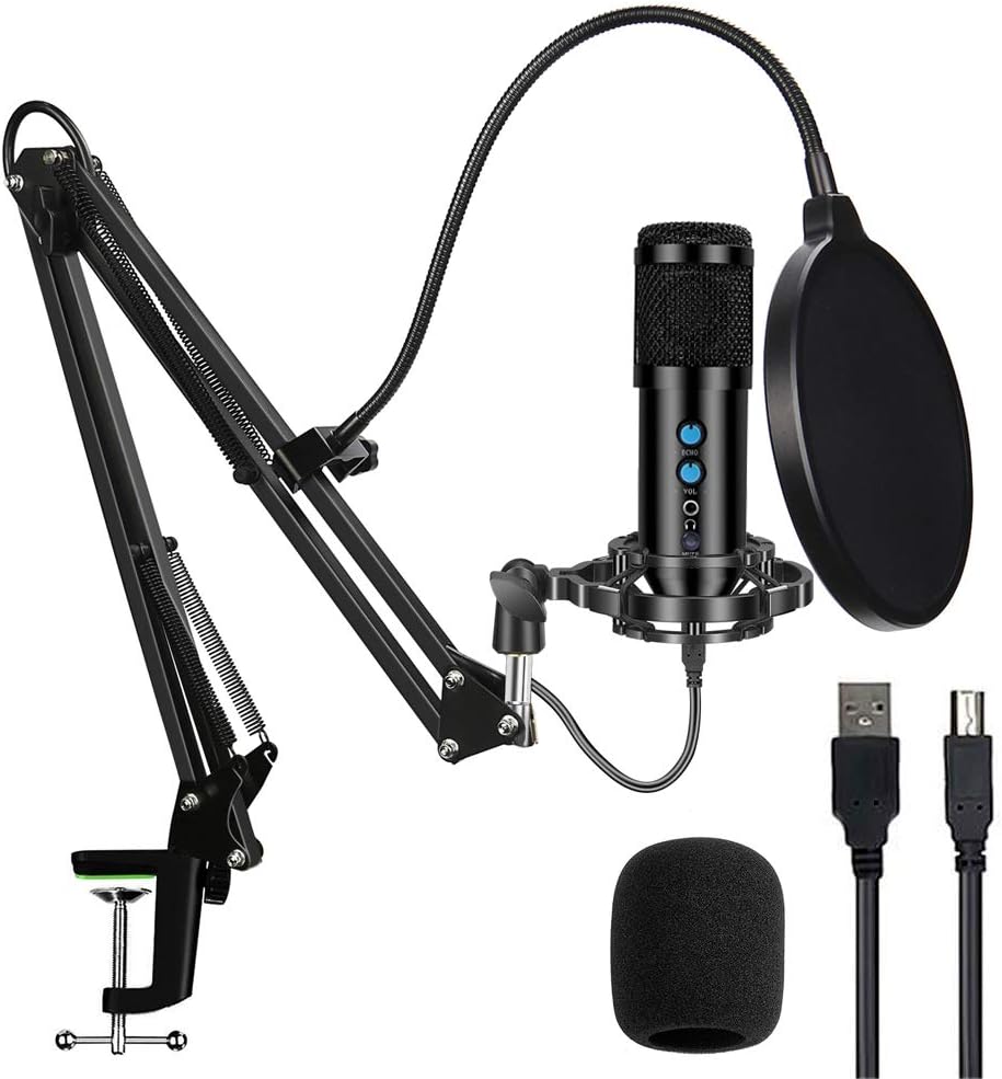 USB Microphone Professional Condenser Recording Mic Kit for Podcast, Recording Microphone for YouTube, Recording Music, Voice Overs, Livestreaming and Streaming Broadcast