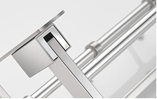 Shower Shelves Towel Rack Towel Shelf, Double Tier Towel Rail with Hooks Bathing Accessories (Color : 40 cm)