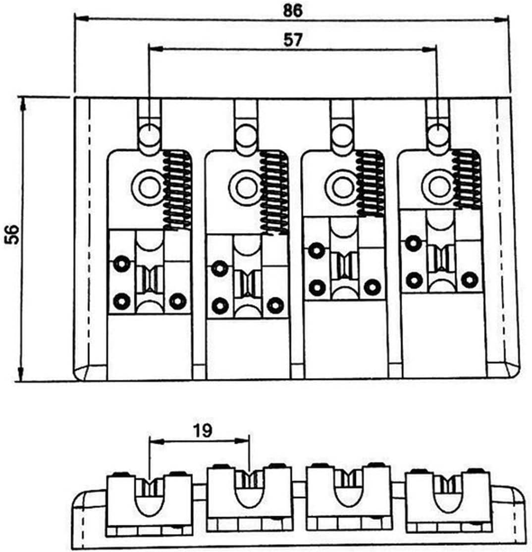 4 String Vintage Machined Bass Bridge Electric Guitar Bridge