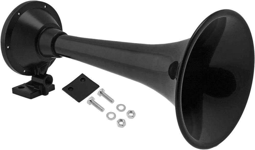 Vixen Horns Train Horn Trumpet for Truck/Car. Long Trumpet Horn Super Loud dB. Black Single Trumpet (Size S). Heavy Duty ABS Air Horn. Fits Vehicles Like Semi/Pickup/Jeep/RV/SUV VXH1903XB