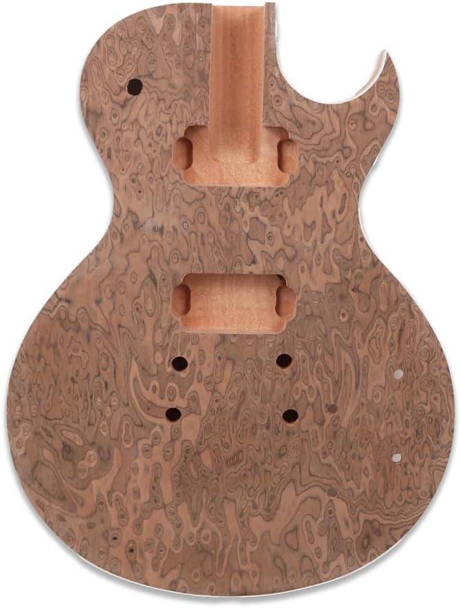Fojill DIY Build Your Own Electric Guitar kit LP Mahogany Body Neck Rosewood Frerboard Fingerboard All Parts Included(FLPK-60BM)