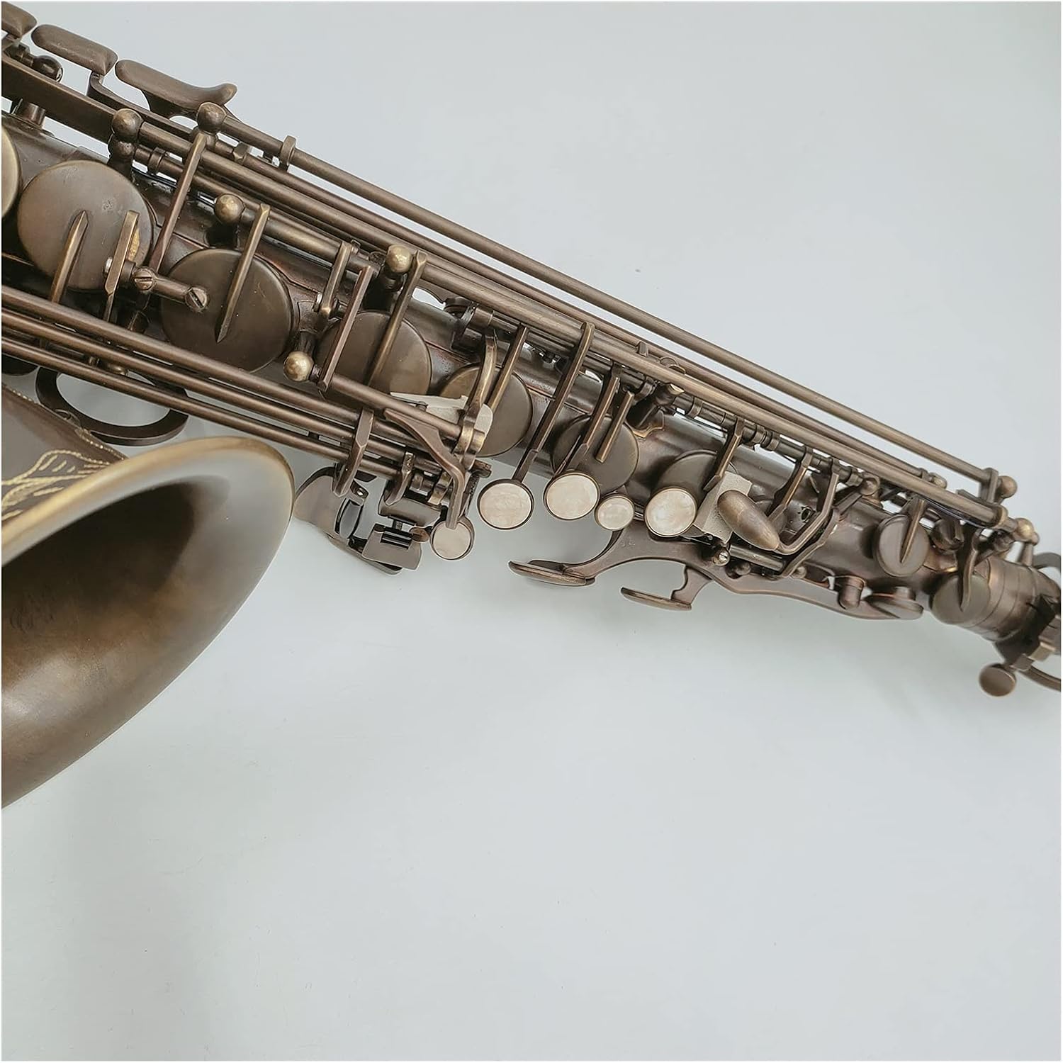 Alto Saxophone E Flat Antique Copper Woodwind Instrument with Mouthpiece Case Saxophone Straight