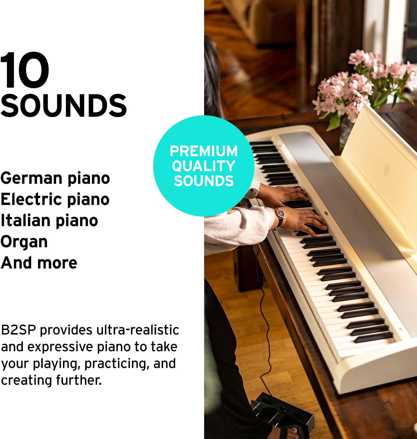 Korg B2 88-Key Digital Piano w/stand; Audio/MIDI USB; Software Included - White