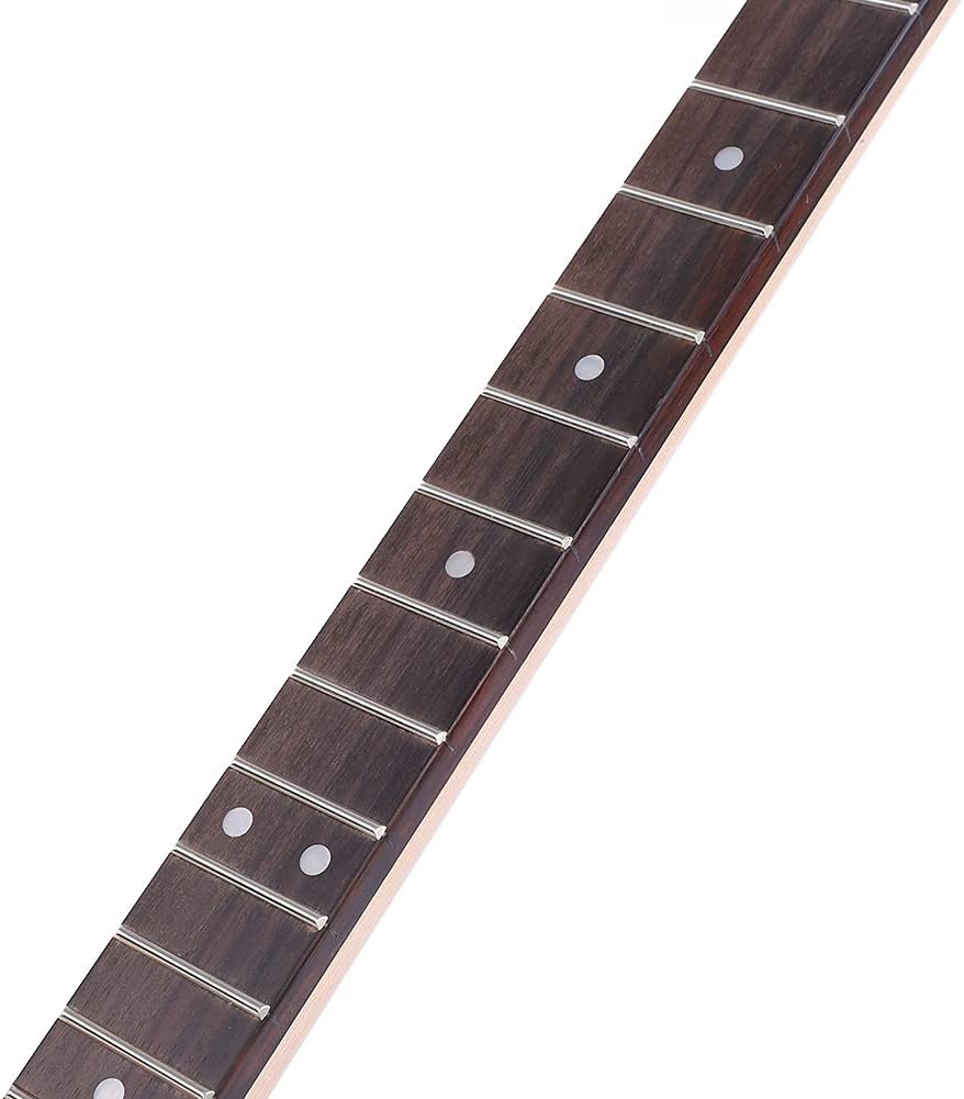 Maple Wood Guitar Neck Fretboard, Bass with Rosewood Unfinished DIY Part for 3 or 4 Strings Cigar Box Guitar