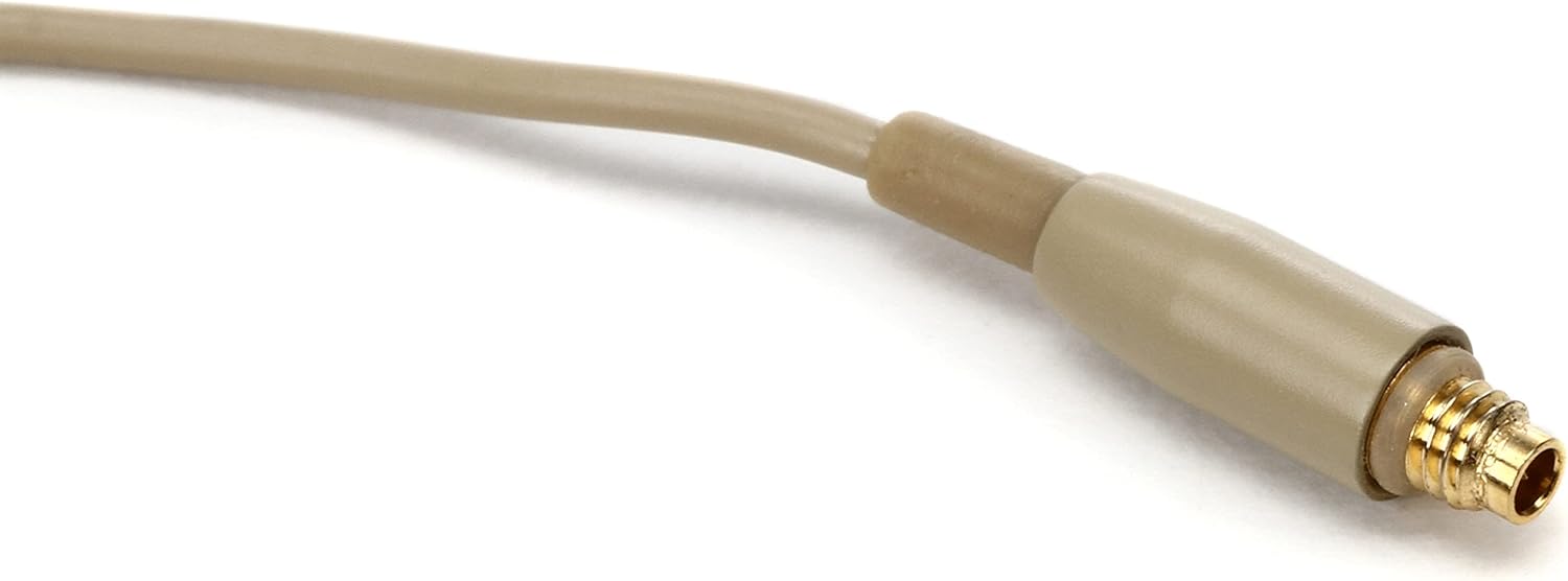 DA12 DE Omnidirectional Headworn Headset Microphone for Speaking or Singing Professionals - Includes Windscreens, Tie Clip and Case - Petite, Beige