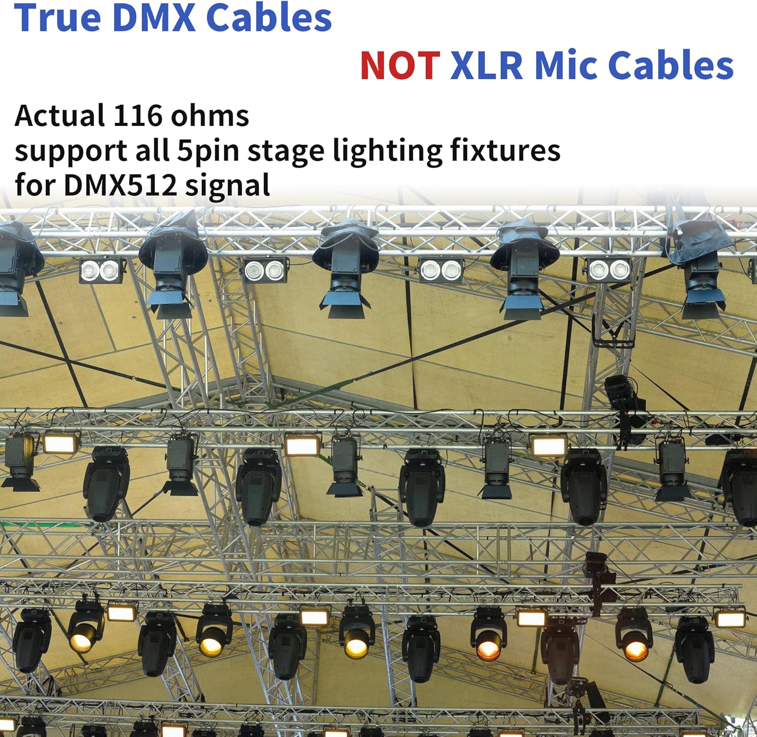 SMALL-EYE DMX Cables 25 ft 4 Pack - 5 Pin Male to Female, 4-Core Shielded DMX512 Stage Lighting Cable (25')