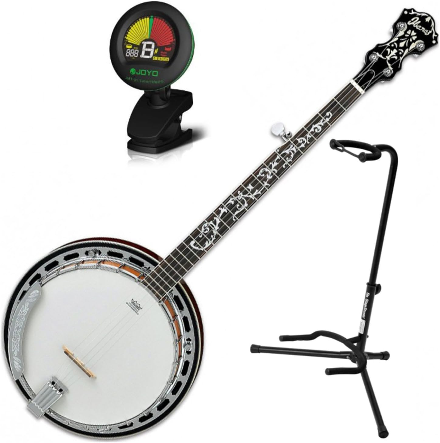 Ibanez B200 5-String Banjo Natural Closed Back w/Tuner and Stand
