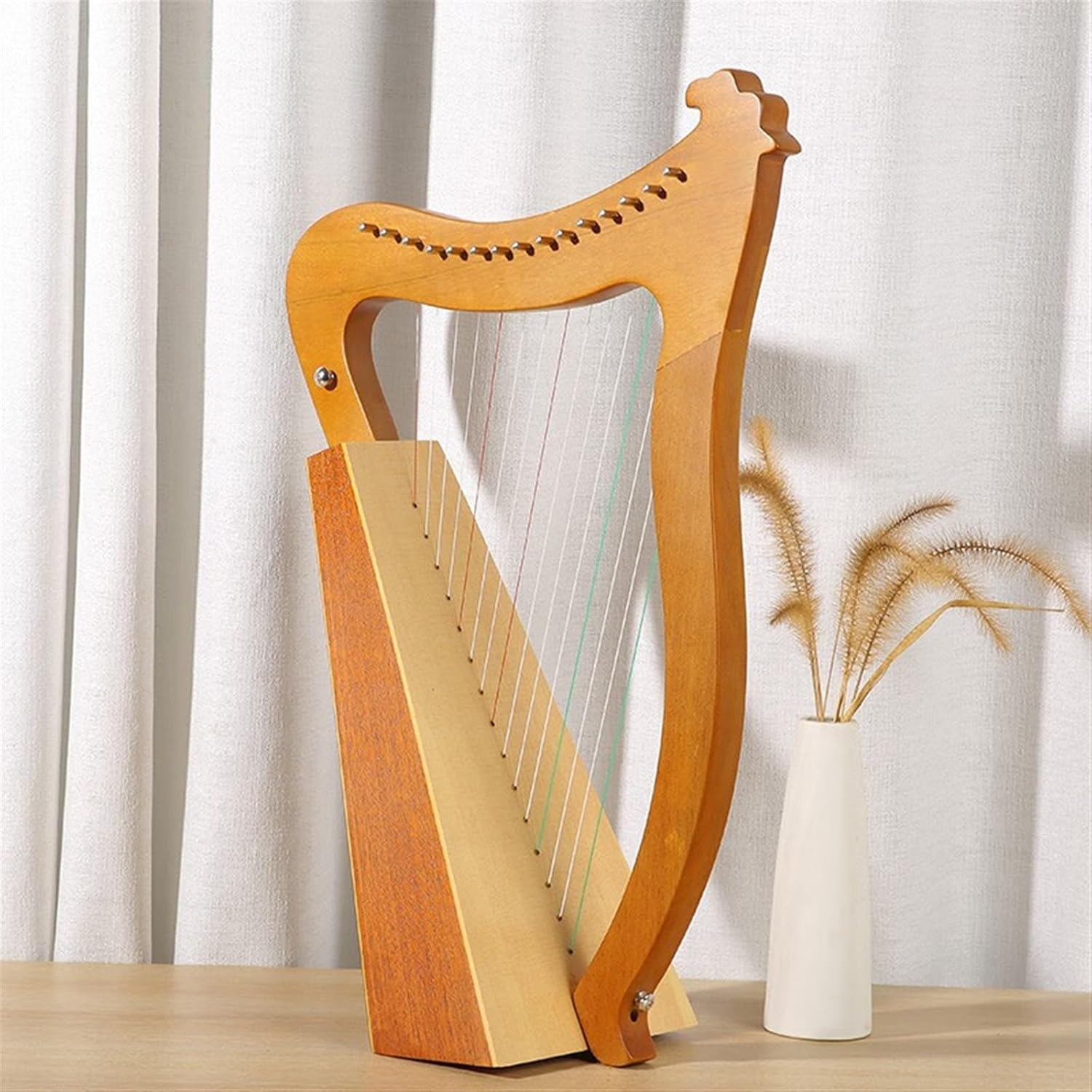 Lyre Harp Set Harp Beginners Easy To Learn 15-tone Solid Wood Color