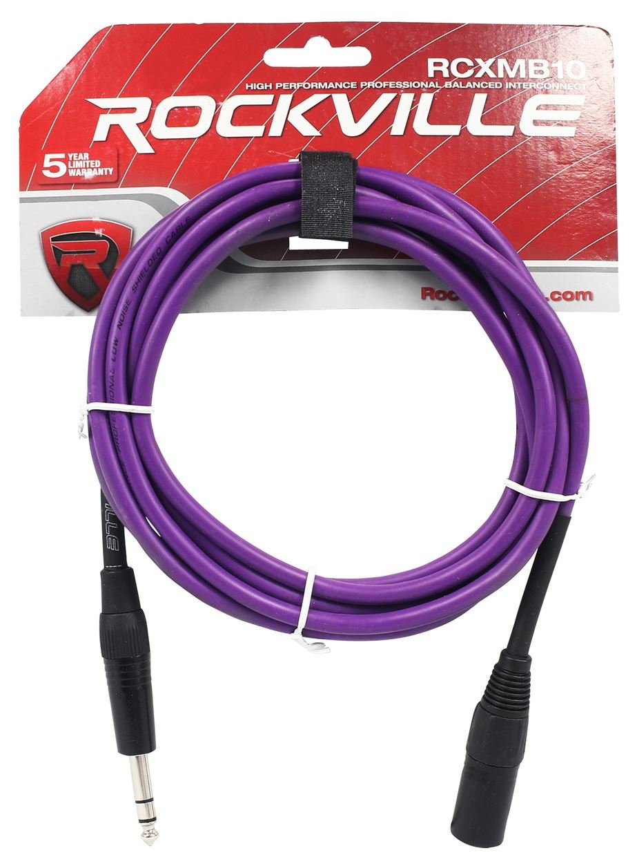 Rockville RCXMB10 Bundle: 10-Ft REAN XLR Male to 1/4