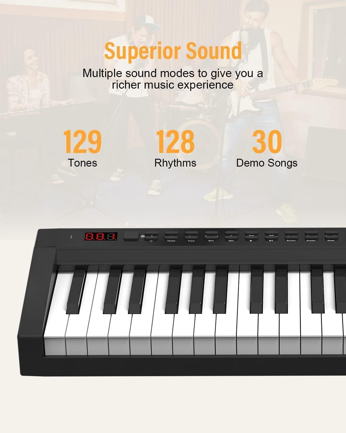 KONIX Digital Piano 88 Key Full Size Semi Weighted Electronic Keyboard Piano Set with Stand, Built-In Speakers, Sustain Pedal, Bluetooth, MIDI/USB/MIC for Beginners Adults