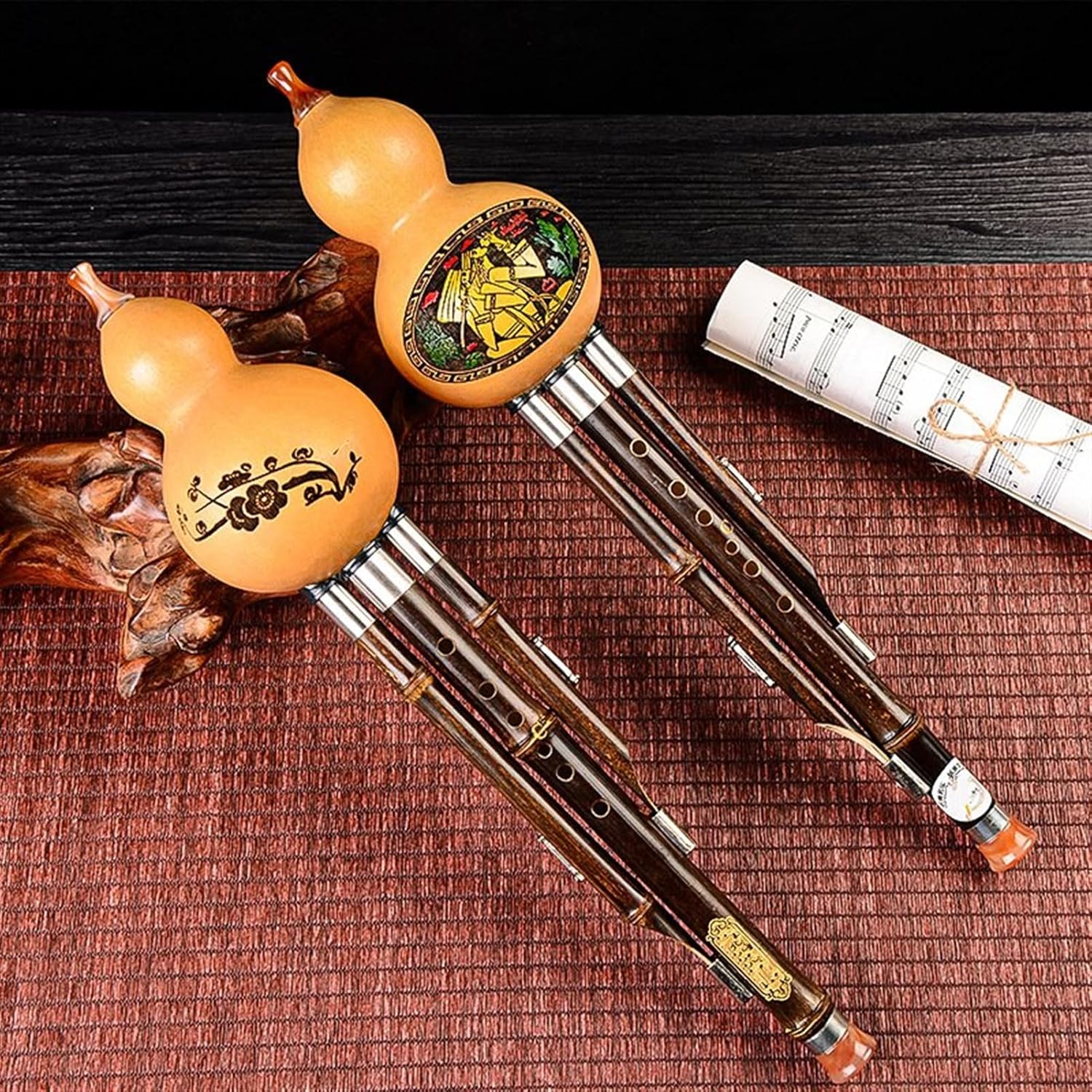 FLFL Hulusi Removable Cucurbit Flute Musical Instrument for Playing Learning Grade Test (Color : 02, Size : BB)