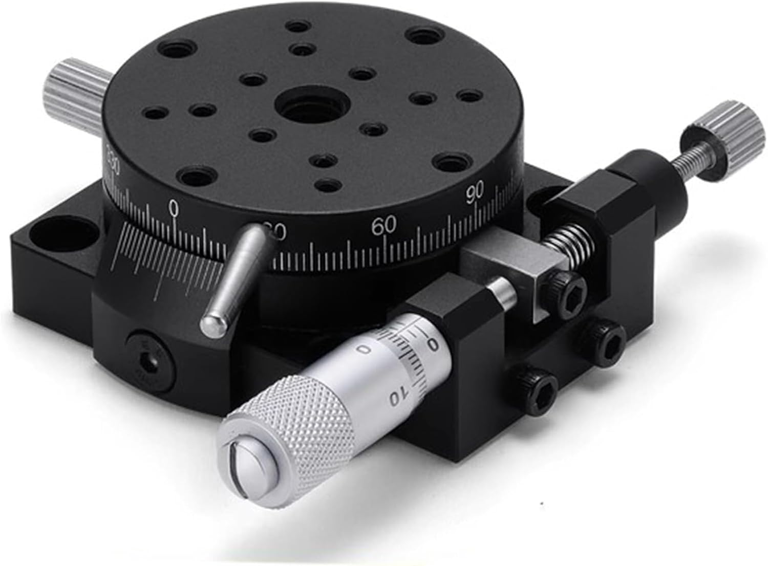 Manual Rotation Stage, R Axes Trim Station, 360° FineTuning Optical Sliding Table, R Axes Rotating Linear Displacement Platform, with Micrometer, for Production Machinery(60mm)