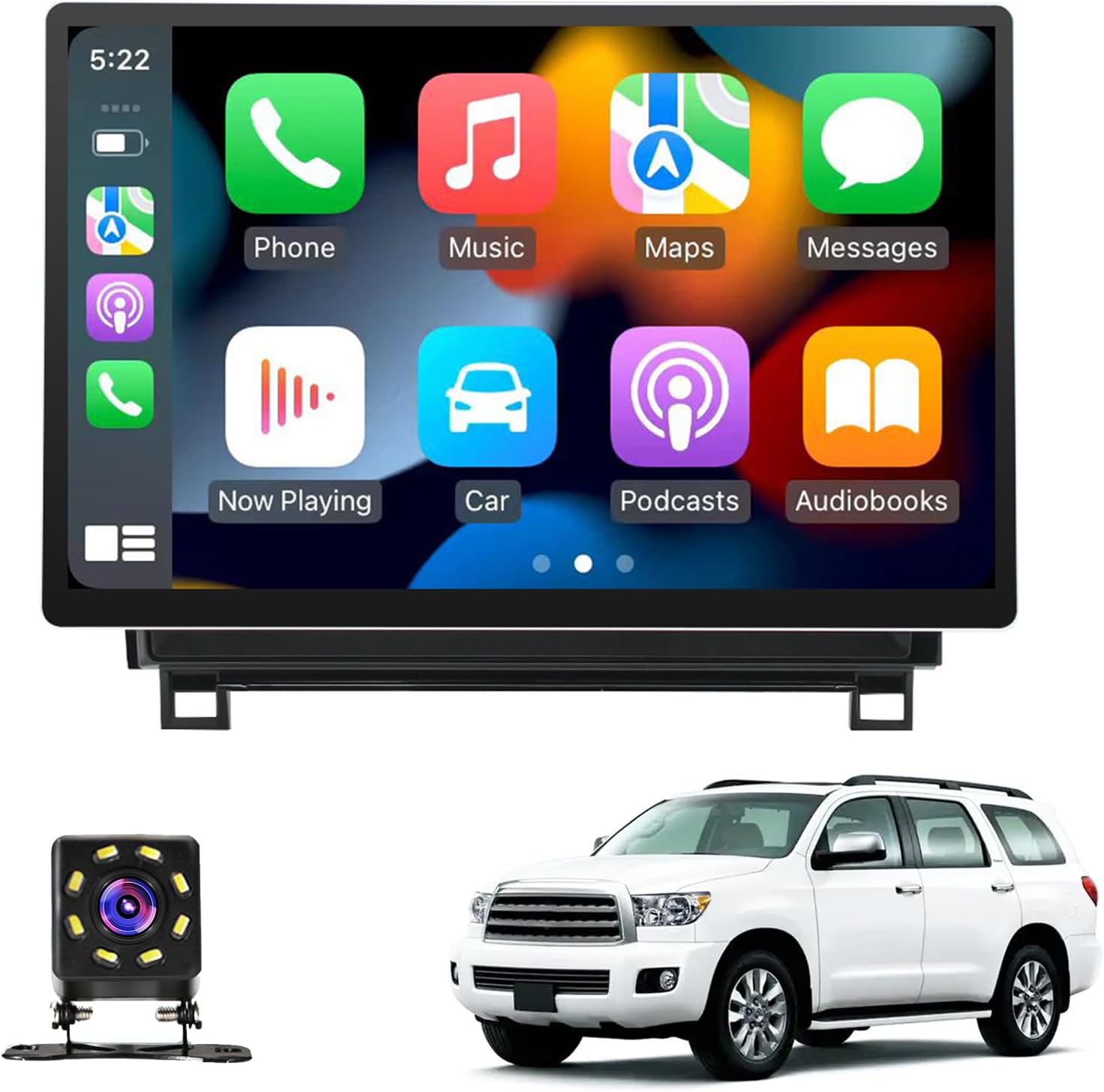 Android 13 Multifunctional Car Stereo Radio for Toyota Tundra 2006-2013/Sequoia 2013-2019, 13.3 Inch Touchscreen Video Player with Carplay, Android Auto, Mirror Link, WiFi, BT, FM(Size:8+128)