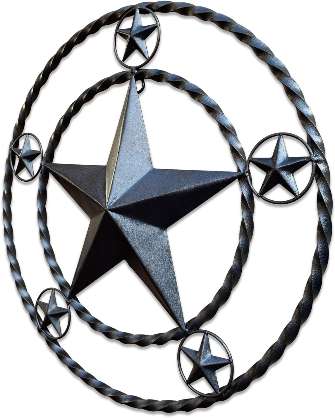 Metal Wall Star Home Decor - Heavy Duty Iron Metal Stars for Outdoor, Large Texas Rustic Vintage Stars, Farmhouse Barn Western Country Art for Kitchen, Bathroom or House Patio (Dark Bronze)