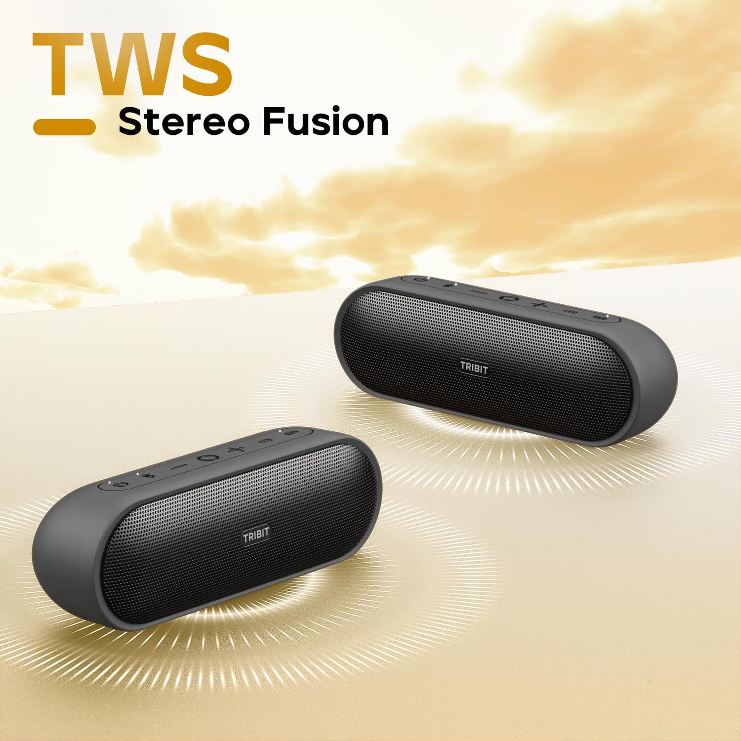 Tribit Portable Bluetooth Speaker XSound Plus 2, Wireless Speaker 30W with XBass, IPX7 Waterproof, 24-Hour Playtime, Stereo Sound, Built-in Mic, Bluetooth 5.3 for Party, Car, Travel