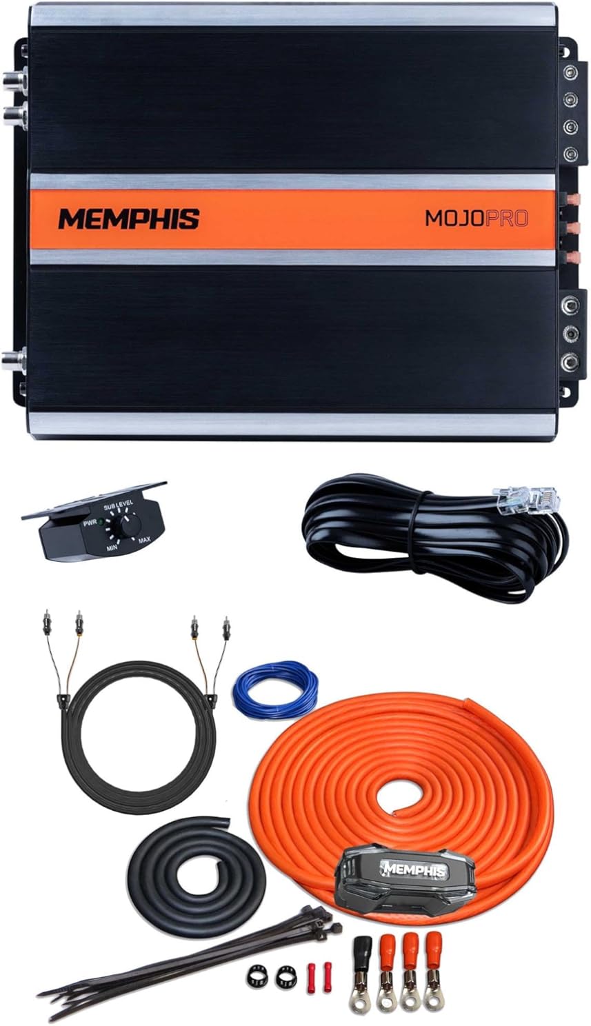 Memphis MJP1000.1 1000W Monoblock Amplifier with Memphis 4 ga Wire Kit