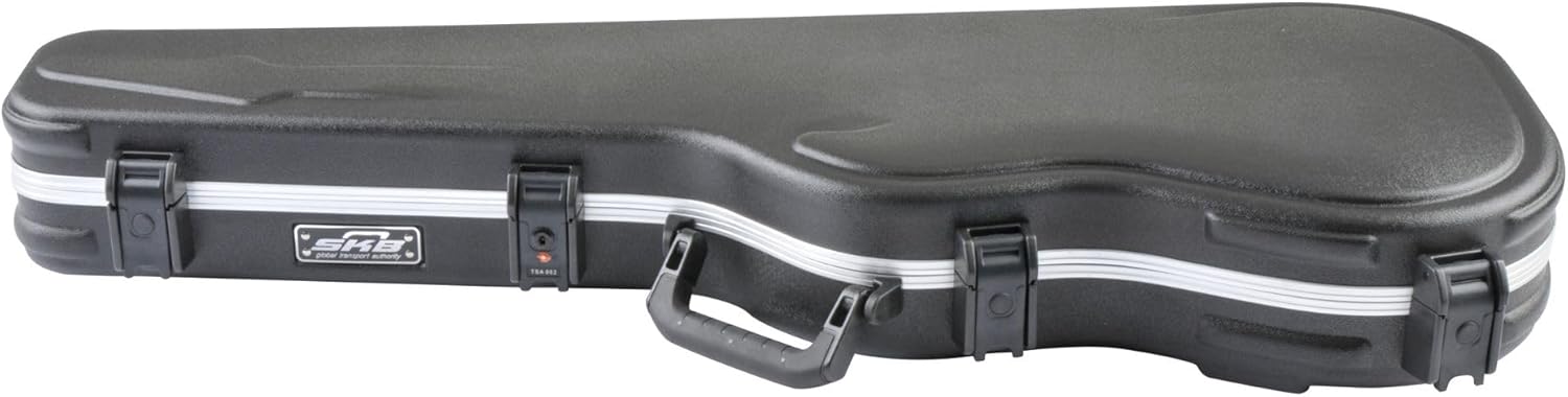 SKB Cases Standard Electric Guitar Shaped Case with TSA Recognized Locking Latch, Molded-In Bumper Protection and Fully Plush Lined Interior