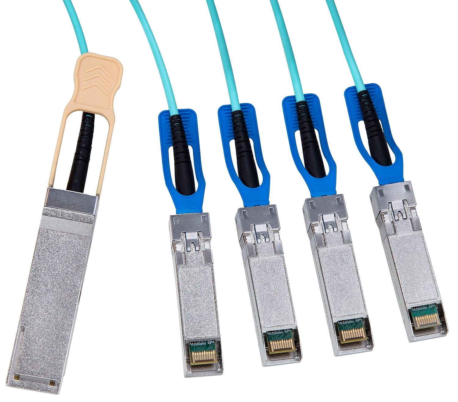 100G AOC Breakout Cables| QSFP28 to 4 SFP28 Breakout Active Optical Cable (1M/3.3ft) | 100GBASE-AOC Compatible with Intel| 100GBASE QSFP28 to 4 * 25G SFP28 Breakout AOC Cable