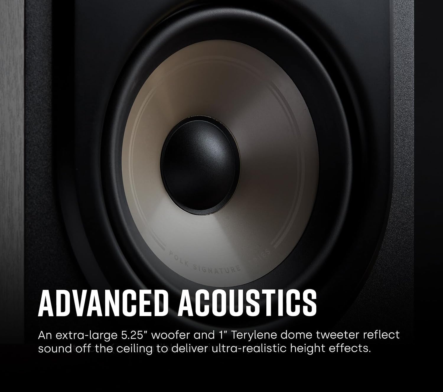 Polk Signature Elite ES90 Height Module Speaker (Pair) for Immersive Overhead Sound, Terylene Dome Tweeter, Mica-Fortified Polypropylene Midrange Woofer, Dolby Atmos, DTS:X, & IMAX Enhanced, Black